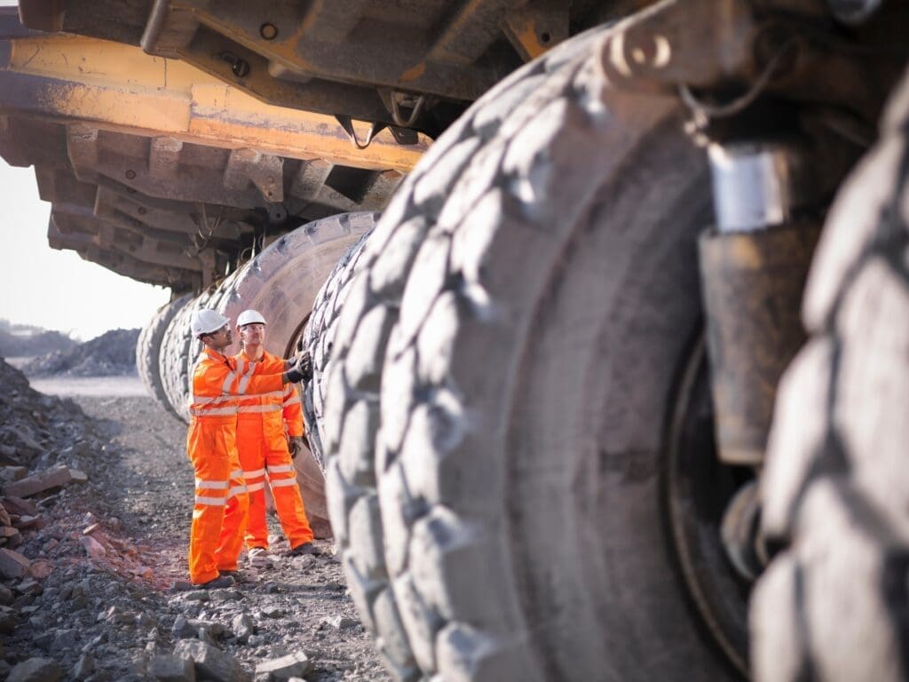 Inspecting the tyres. Download the Monaflex brochure to find out more.